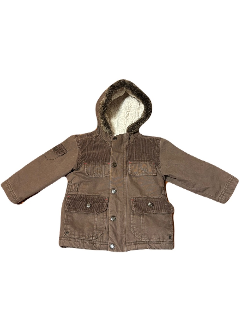 5/$25 Old Navy Brown Hooded Sherpa-Lined Kids Jacket